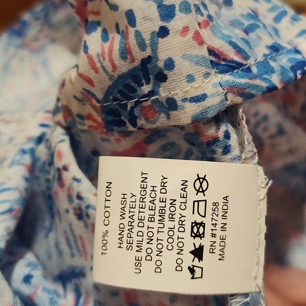 NWOT Simply Southern Drop Waist Dress Confetti Pink Blue Flutter Sleeve Cotton L - Picture 9 of 9